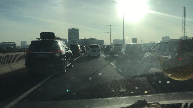 Kepadatan di Tol Layang Cikampek. Foto: Dok. Istimewa