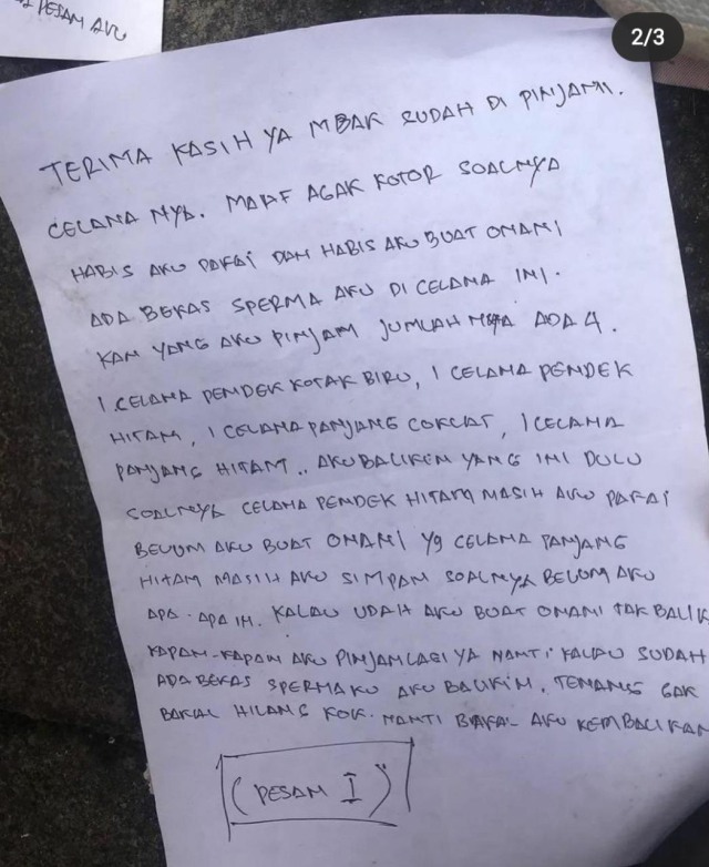 Pencuri Kembalikan Celana Dalam Curiannya dan Malah Kirim Surat Mesum ke Pemilik (98398)