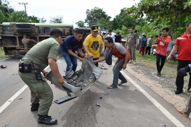 Salah satu kecelakaan lalu lintas pada Februari 2020 lalu yang ditolong oleh rombongan Gubernur Kalteng, Sugianto Sabran.