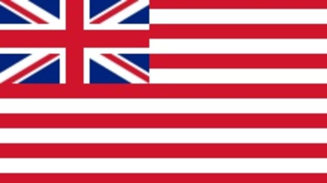 Bendera Perusahaan Hindia Timur Britania. Dok: Wikimedia Commons. 