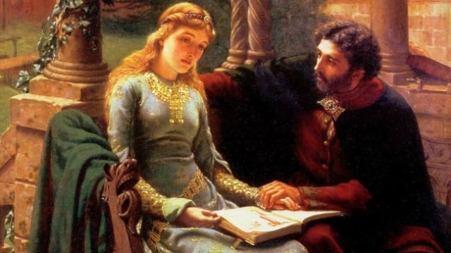 Abelard dan muridnya, Heloise. Lukisan Edmund Leighton, 1882. Dok: Wikimedia Commons.