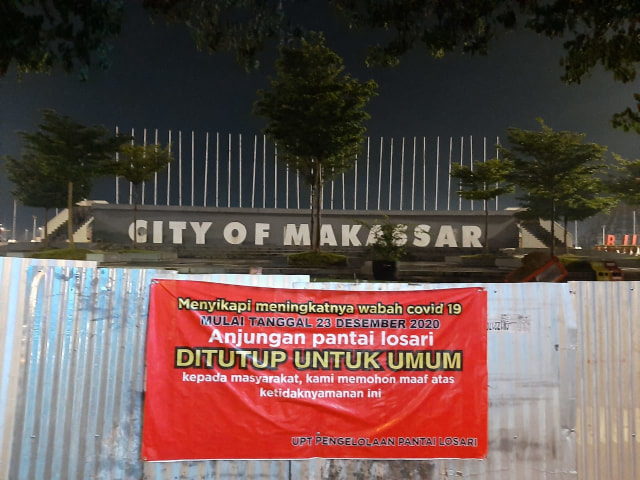 Penampakan Pantai Losari Makassar Jelang Pergantian Tahun. Foto: Dok. Istimewa