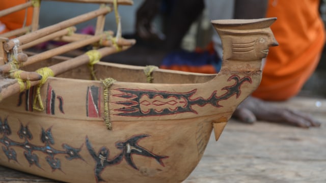 Perahu tradisional Suku Sobey di Kabupaten Sarmi, Papua. (Dok Hari Suroto/Balai Arkeologi Papua)