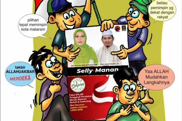 komik paslon wali kota Mataram SALAM cr: KOMPAS.COM//IDHAM KHALID