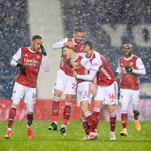 Laga pekan ke-17 antara West Bromwich Albion vs Arsenal di Liga Inggris. Foto: Twitter/@Arsenal