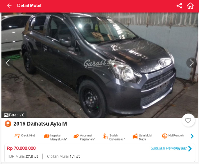 Daihatsu Ayla Bekas Tahun Muda Harganya Rp 69 Jutaan! (65701)