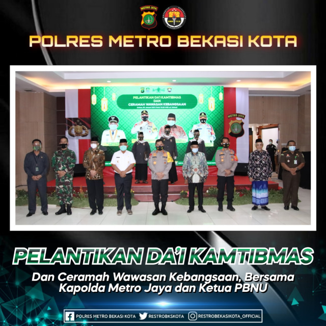 Kapolda Metro dan Ketum PBNU Lantik 31 Dai Kamtibmas di Kota Bekasi (172490)