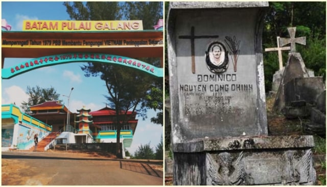 Foto pintu gerbang dan makam kamp vietnam