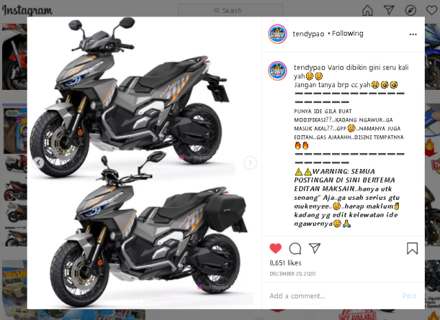 Modifikasi Honda Vario Jadi Kekar Mirip X-ADV, Tertarik Bikin? (39408)