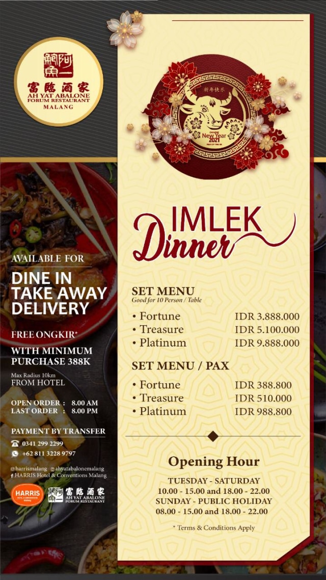 AH YAT Abalone Forum Restaurant Malang Sajikan Paket Imlek Dinner ke Rumah (14299)