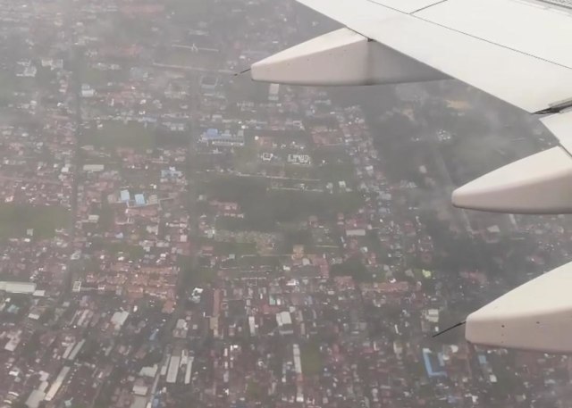 Kota Pontianak terlihat dari udara setelah diguyur hujan lebat. Foto: Dok HI!Pontianak