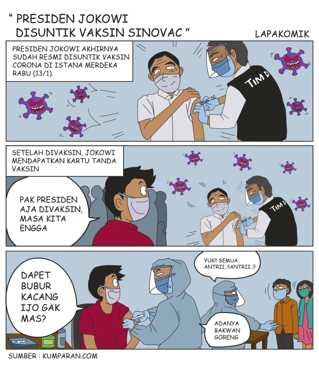 Komik: Presiden Jokowi Disuntik Vaksin Sinovac (1)