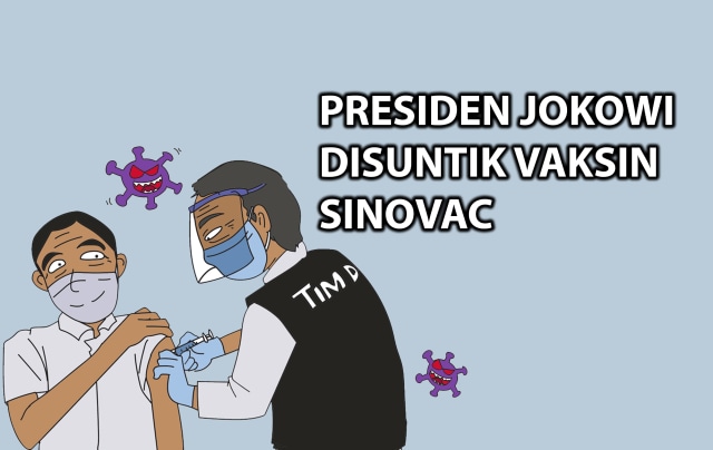 Komik: Presiden Jokowi Disuntik Vaksin Sinovac