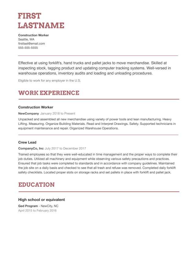 contoh resume yang benar untuk melamar kerja