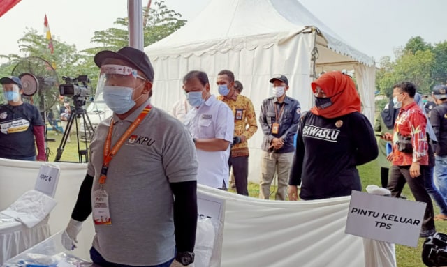Simulasi pelaksanaan pilkada di masa pandemi (Foto: Bawaslu RI)