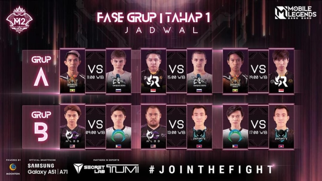 Pertandingan Mobile Legend Fase Grup 1 Tahap 1. Foto: Instagram/mpl.id.official