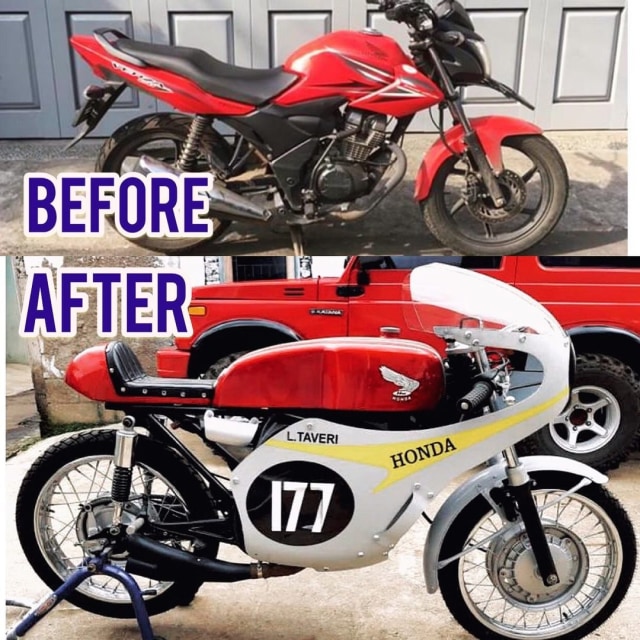 Replika Honda RC149 berbasis Honda Verza. Foto: dok. Rainbow Moto Builder