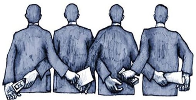 Ilustrasi kelompok orang yang melakukan tindak korupsi. Sumber: Devpolicy