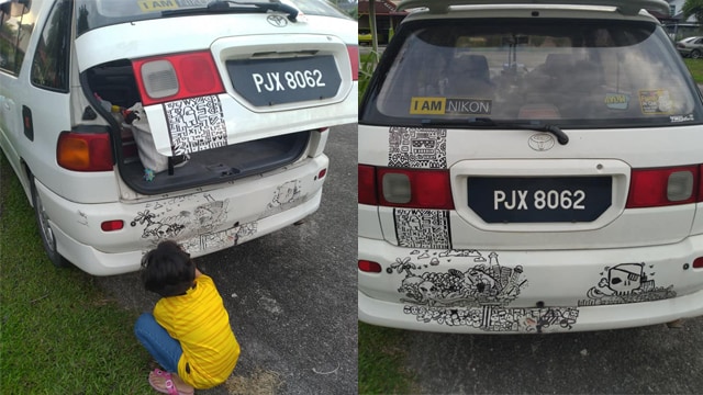 Tak Marah, Orang Tua Ini Malah Beri Dukungan Anaknya yang Hobi Coret-coret Mobil (886447)