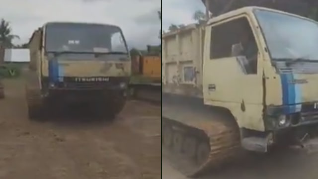 Ketika Sebuah Truk Mitsubishi Dimodifikasi Pakai Roda Tank (408050)