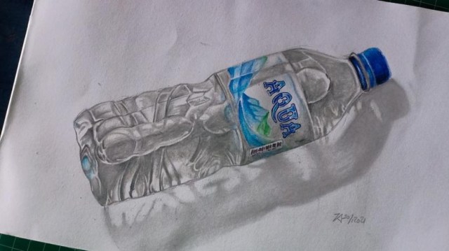 Viral lelaki bernama Fransisco Zolla menggambar Aqua mirip seperti aslinya. (Foto: Twitter/@BANG_JOLA)