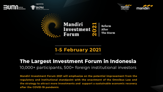 Mandiri Investment Forum 2021 diadakan tanggal 1-5 Februari 2021. Foto: dok. Bank Mandiri