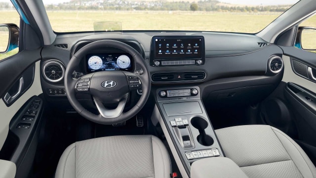 Interior Hyundai Kona electric facelift. Foto: dok. Motor1