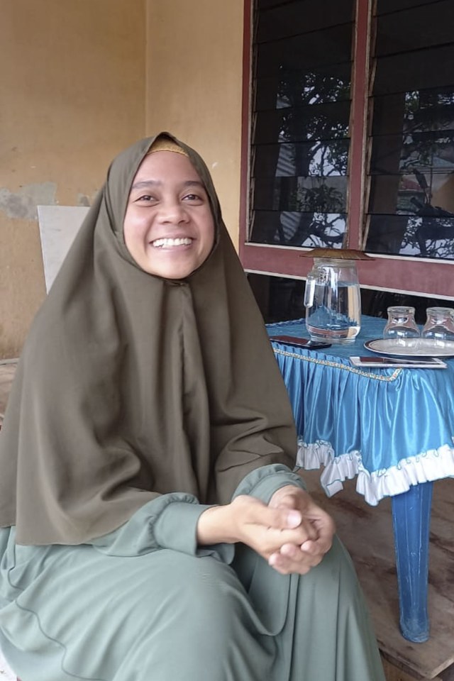 Nurul Hasanah saat ditemui di rumahnya Jalan Kebun Sayur, Kecamatan Tembung, Kabupaten Deli Serdang, Sumatera Utara. Foto: Rahmat Utomo/kumparan