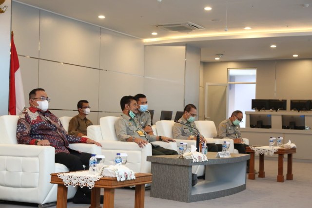 Pemkab Muba dan Kementerian Pertanian menggelar video conference dengan Kedubes Qatar untuk Indonesia. (Foto. Istimewa)