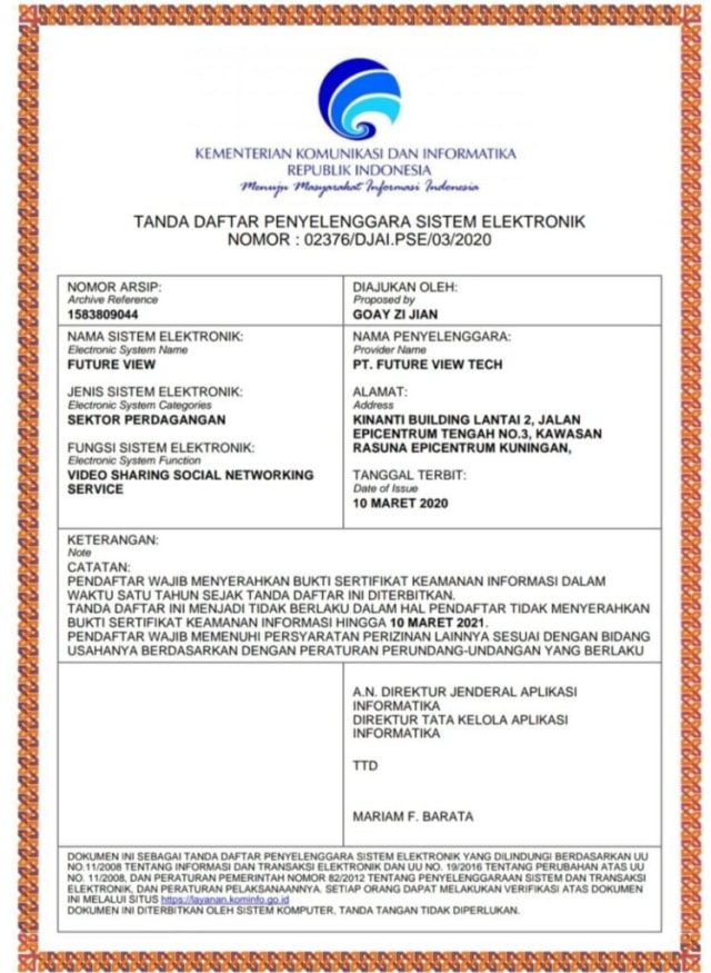 OJK: Vtube Perusahaan Periklanan, Izin Investasi Masih Diurus (145822)
