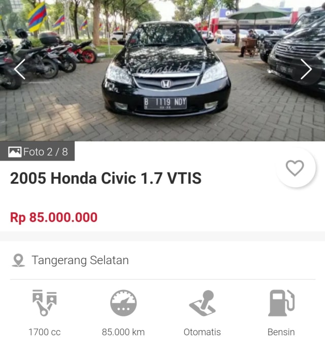Honda Civic bekas di Garasi.id Foto: dok. Garasi.id