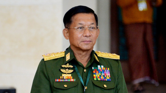 Panglima Tertinggi militer Myanmar, Jenderal Senior Min Aung Hlaing.
 Foto: Thet Aung / AFP