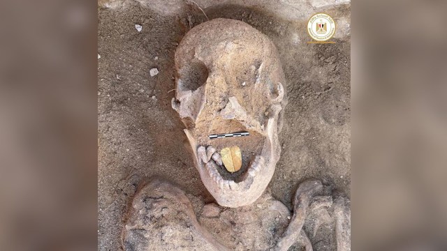Penemuan mumi berlidah emas diperkirakan usianya lebih dari 2.000 tahun. Foto: Egyptian Antiquities Ministry