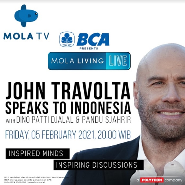 John Travolta di Mola Living, Mola TV. Foto: Mola TV