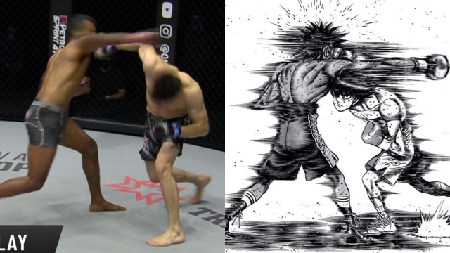 Ahmed Mujtaba memenangi laga di ONE: UNBREAKABLE III Jumat lalu lewat sebuah pukulan yang mirip dengan salah satu adegan di manga Hajime no Ippo (ONE Championship)