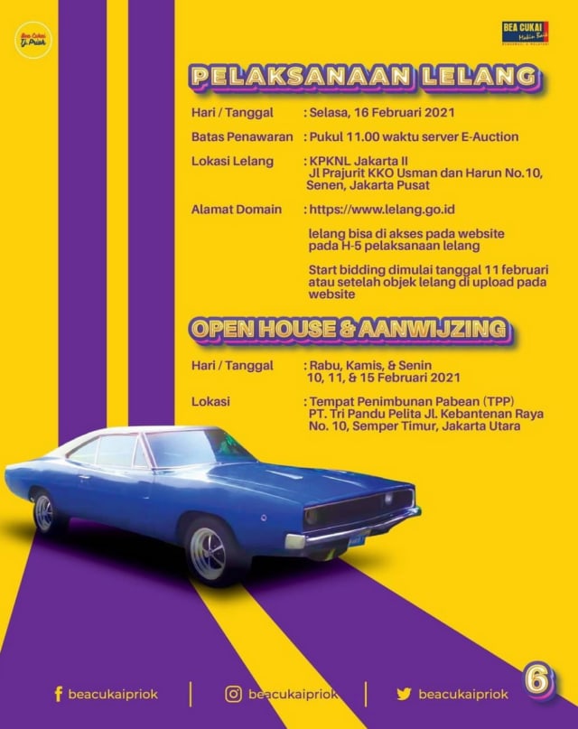 Bea Cukai Tanjung Priok Lelang 2 Mobil Klasik, Ada Dodge Charger! (442580)