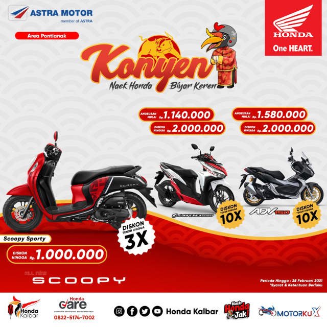 Honda Kalbar berikan promo angsuran. Foto: Dok. Honda Kalbar
