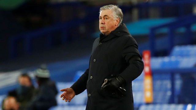 Manajer Everton Carlo Ancelotti. Foto: Jason Cairnduff/Reuters