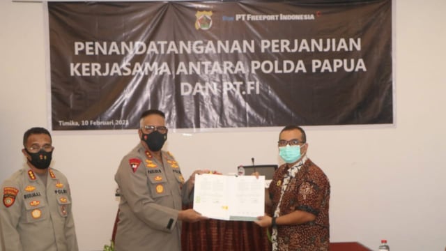 Polda Papua-PT Freeport Indonesia lanjutkan kerja sama keamanan dan penegakan hukum di areal tambang. (Dok Polda Papua)