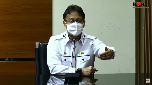 Menteri Kesehatan Budi Gunadi Sadikin memberikan keterangan pers terkait Vaksin COVID-19 di Gedung KPK, Jakarta. Foto: Youtube/KPK RI
