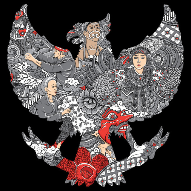 Ilustrasi simbol asas demokasi pancasila. Sumber: Freepik