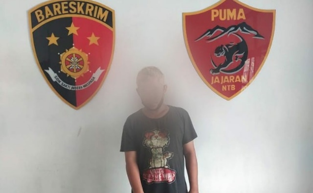 Tersangka BP diamankan Tim Puma Polres Sumbawa.