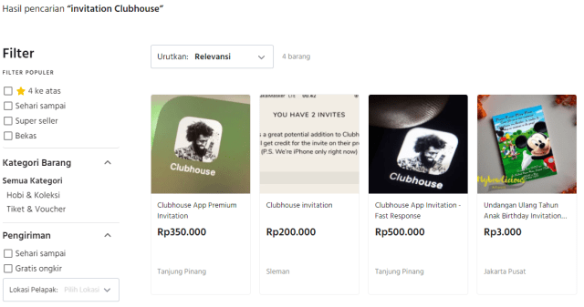 Fenomena Undangan Clubhouse Dijual Rp 500 Ribu di E-commerce (106258)