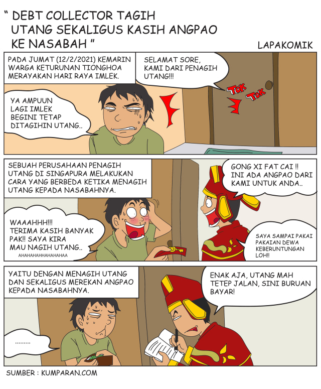 Komik: Debt Collector Tagih Utang Sekaligus Kasih Angpao ke Nasabah (1)
