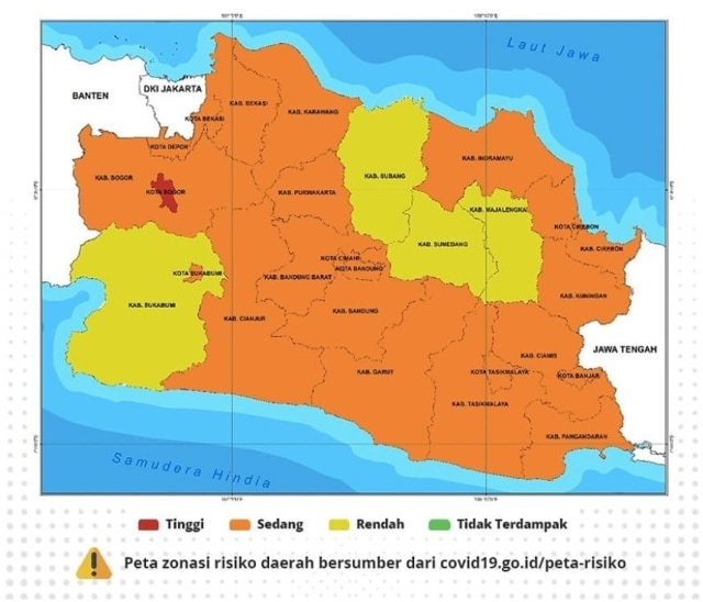 Kota Bogor Satu-satunya Zona Merah di Jabar, Depok hingga Bandung Taat ...