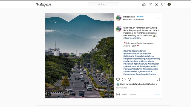 Tangkapan layar foto Gunung Gede Pangrango yang viral di media sosial. 
 Foto: Dok. Istimewa