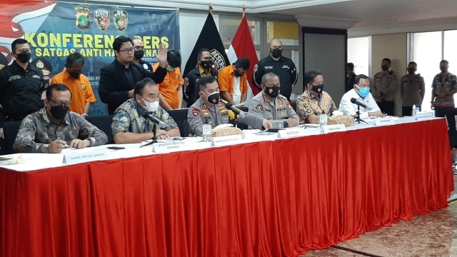 Konferensi pers kasus mafia tanah di Mapolda Metro Jaya, Jakarta.  Foto: Dok. Istimewa