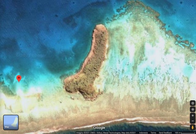 Pulau berbentuk penis Foto: Google Earth