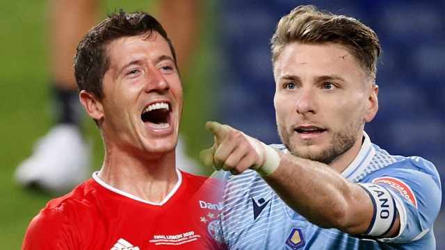 Robert Lewandowski dan Ciro Immobile. Foto: Reuters dan Filippo MONTEFORTE/AFP