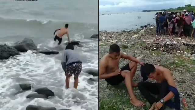 Heroik! Detik-detik Pemuda Terjang Ombak demi Selamatkan Orang Tenggelam di Laut (125547)